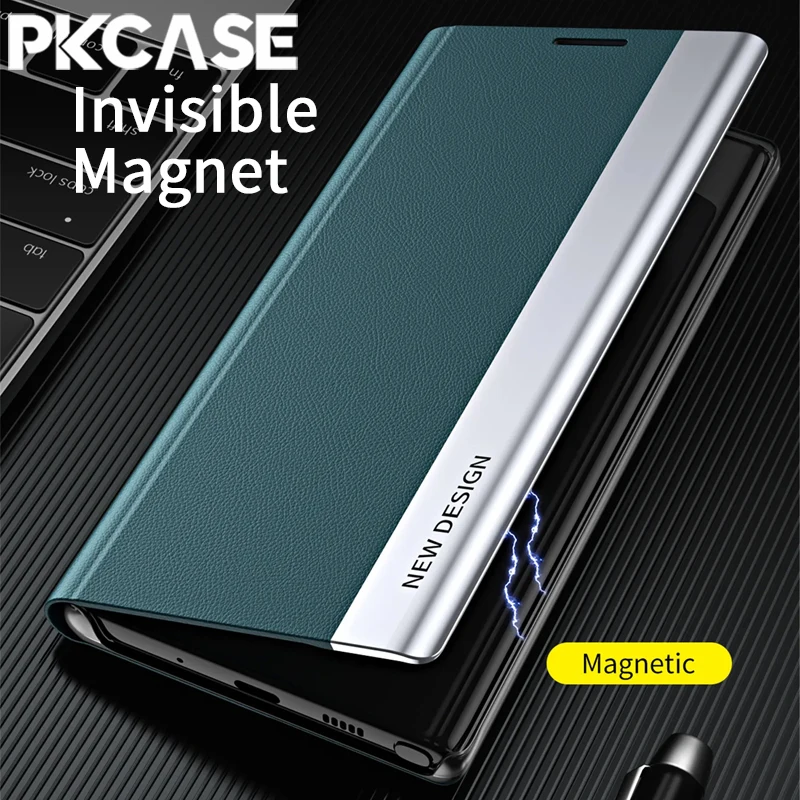PKCASE Magnetic Flip Leather Phone Case with Bracket Cover