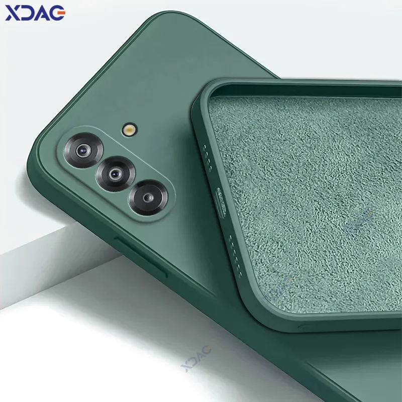 Soft Liquid Silicone Protective Phone Case Cover - Square Design with Camera Protection