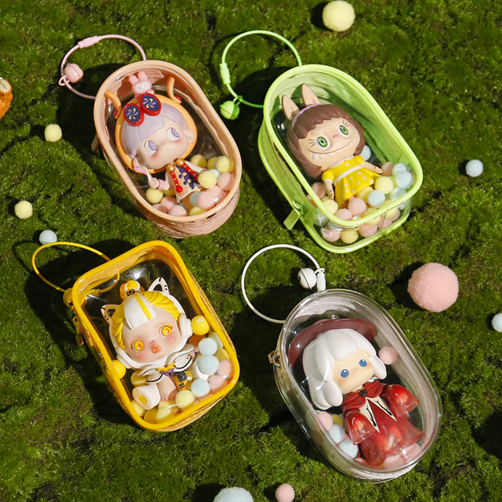 Portable Transparent PVC Mystery Doll Organizer Box Keychain Chain Bag Mystery Toy Storage Boxes for Doll Toy Zipper Pouch