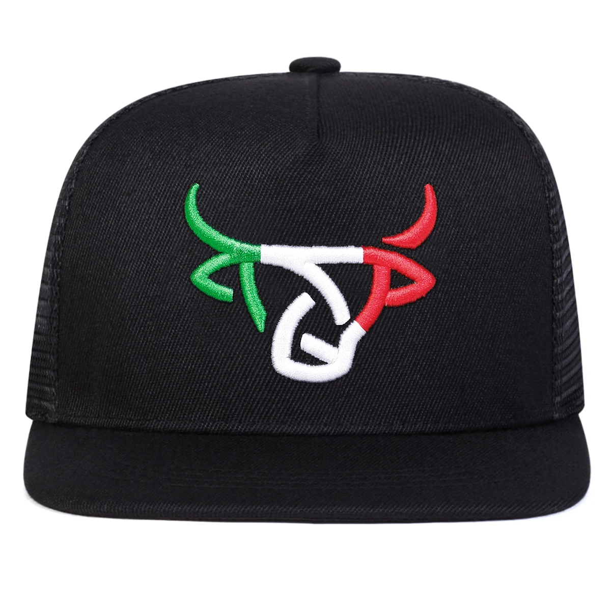Unisex Hip-Hop-Netzhüte mit Ochsenkopf-Stickerei, für Frühling und Sommer, verstellbare, lässige Baseballkappen für den Außenbereich, Sonnenschutzhut, Sportkappe – Detail 3