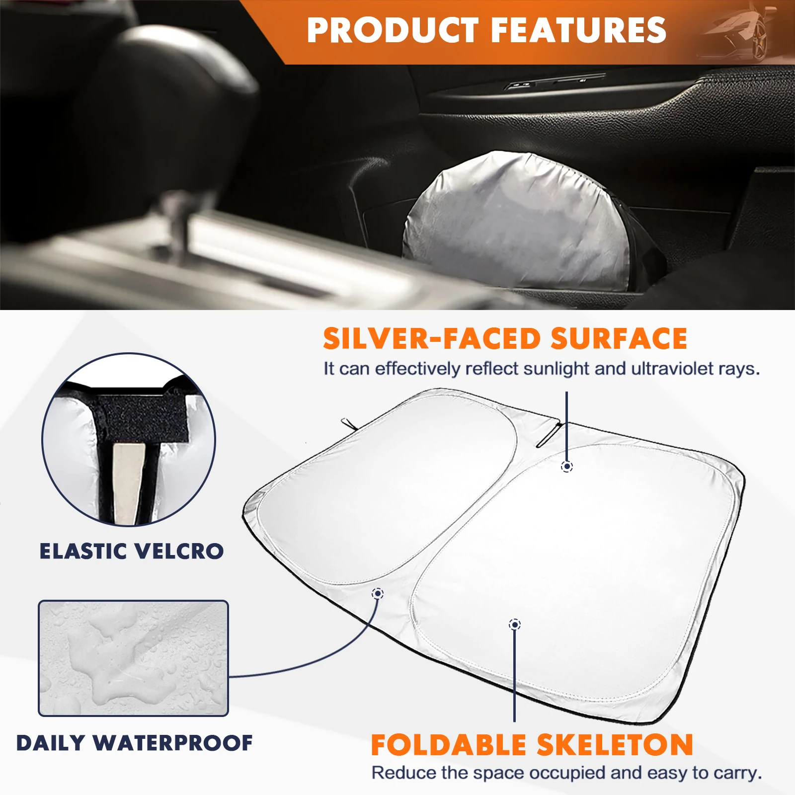 Car Front Window Sunshades Cover Driver Windshield Sun Visor Shade Protector Parasol Coche Sunscreen Anti-UV For Toyota RAV4