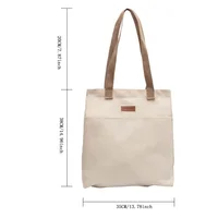 Sac fourre-tout en toile pour femme, grande capacité, avec détails de couture, sac à main élégant et pratique, sac de navettage féminin 3