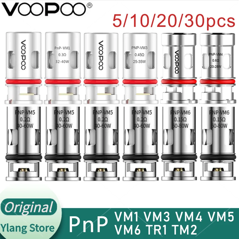 5-30pcs Original VOOPOO PnP Coil VM1 VM3 VM4 VM5 VM6 TR1 TM2 Mesh Coil for V.SUIT/VINCI/Drag X/Drag S/Drag 4/Argus/Argus Pro Kit
