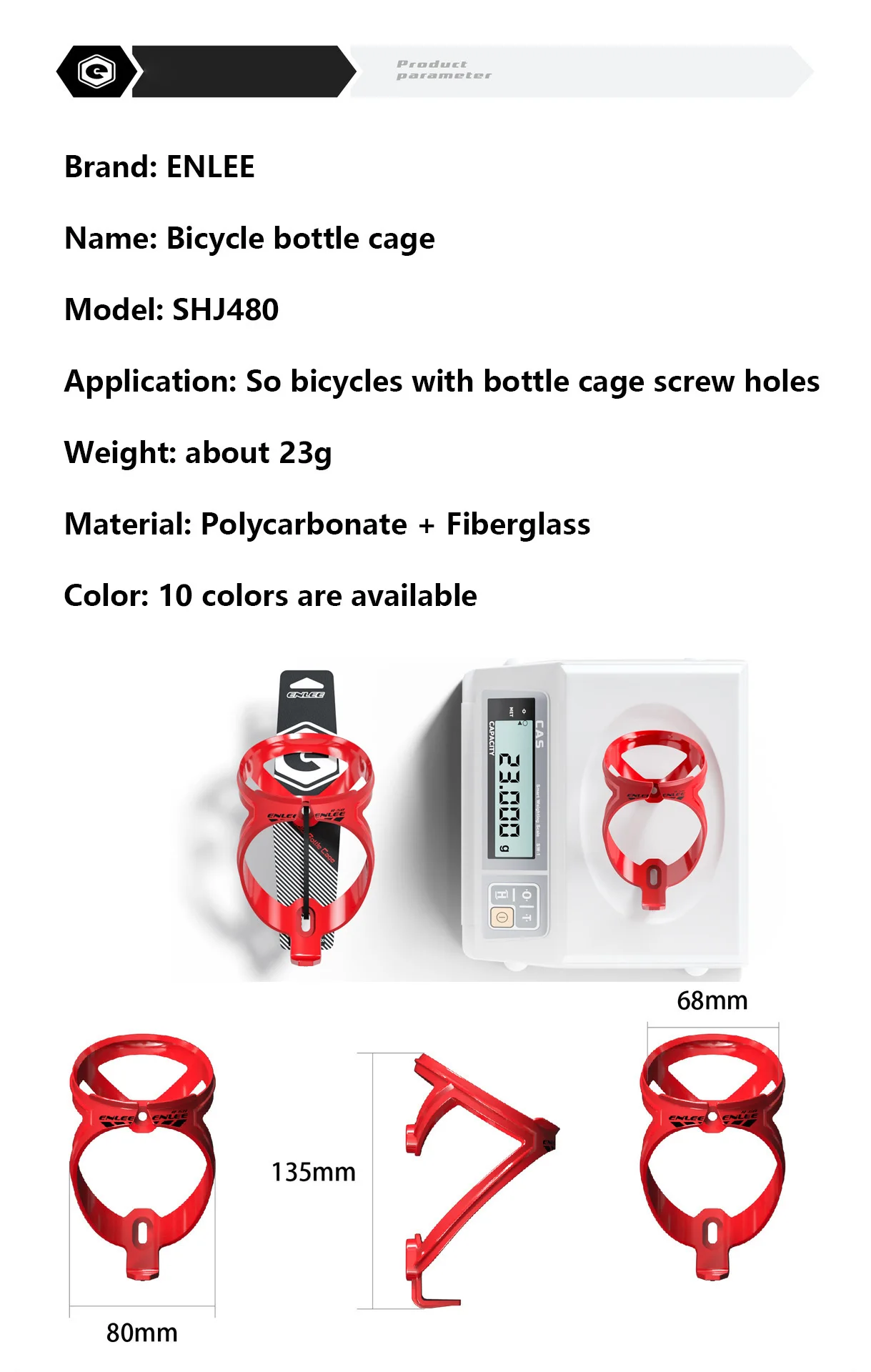 Description Picture 3 of itemBicycle Bottle Cages MTB Road Bike Bicycle Water Bottle Holder Colorful Lightweight Cycling Bottle Bracket Bicycle Accessory
