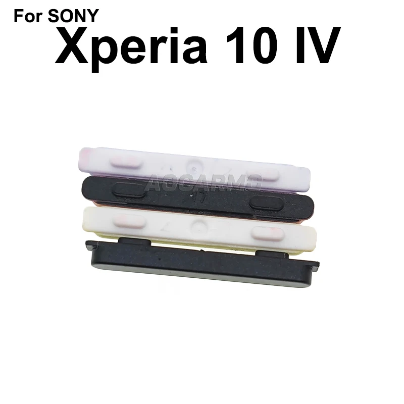 Aocarmo For Sony Xperia 10 IV X10iv XQ-CC72 CC54 CC44 Volume Key Voice Assistant Side Button Switch With Waterproof Rubber Pad