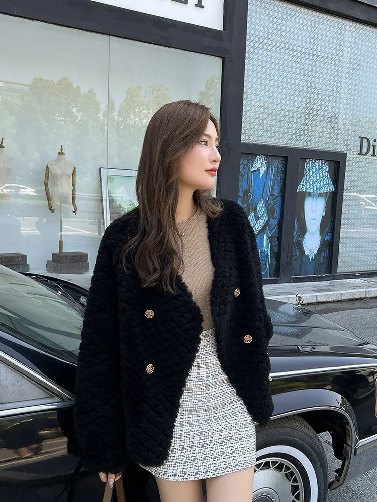 Winter New Popular Sheep Shearing Coat Female Wool Fur Mao Mao Coat Factory Wholesale.