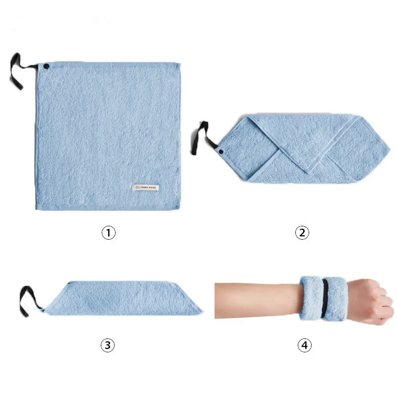 30x30cm 100% Cotton Sports Small Square Running Towel Solid Color Soft Hand Face Towels 2