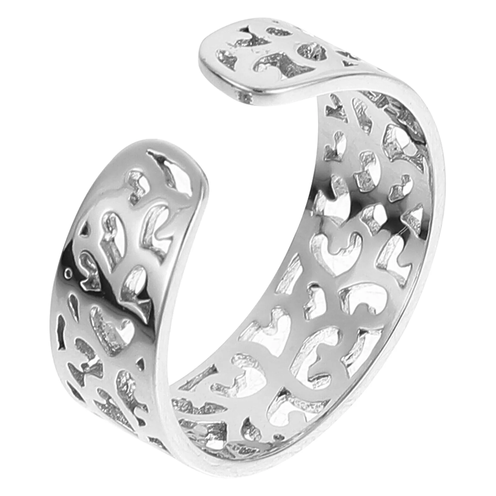 

Sterling Silver Ring Decor Fashion Toe Adjustable Stylish Jewelry Gift Finger Hollowed