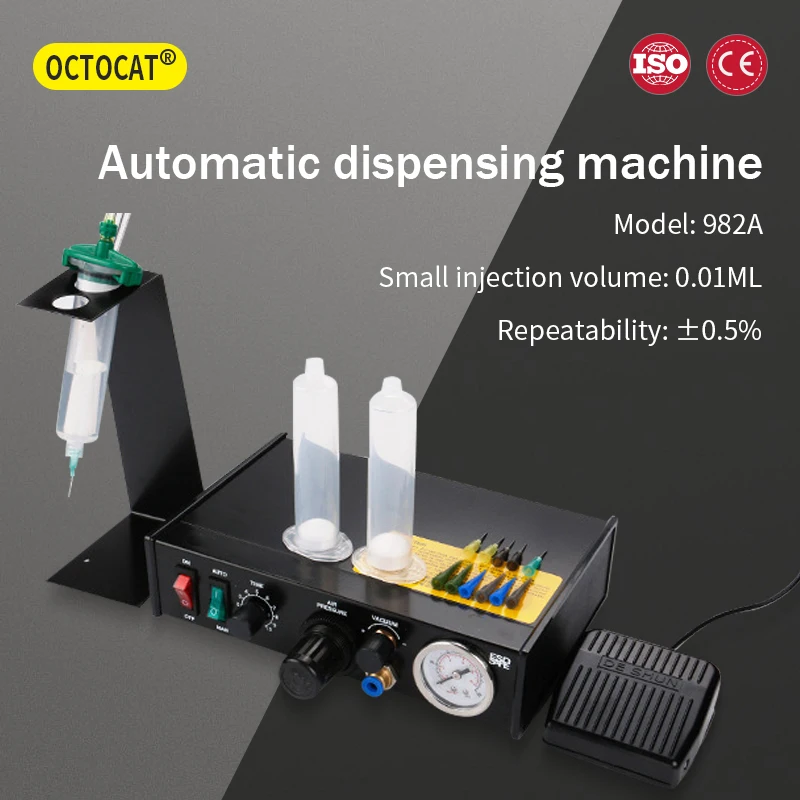 

OCTOCAT Glue Dispenser Machine Liquid Semi Automatic Dispensing 982/982A 220V Auto Glue Dispenser 983A 220V Dispensing System