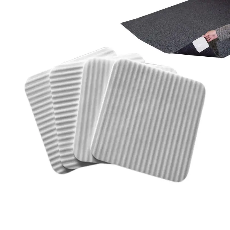 Lavável Anti-Slip Adesivos para Tapete, Almofadas de Canto, Reutilizável Praça Tapete, Rolhas de tapete, 4PCs