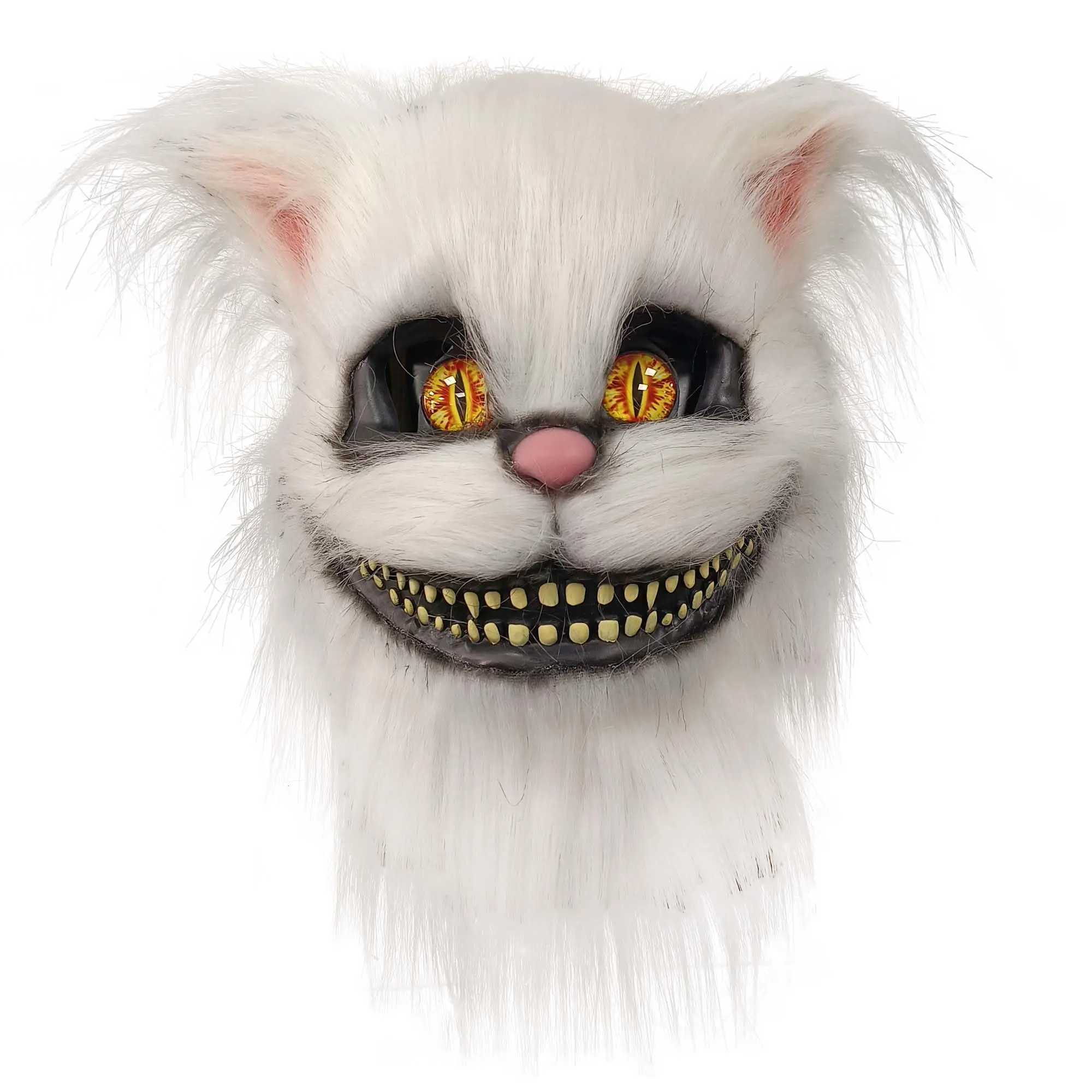 Gato Branco Halloween: O Máscara de Látex com Pelagem que Transforma  Qualquer Festa em Um Pesadelo, image size:2000x2000