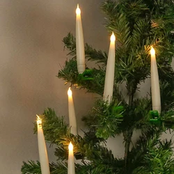 Elegant Clip - on LED Candle Lights for Weddings and Holiday Decor (Set of 6) (Switch on off 18.5cm)