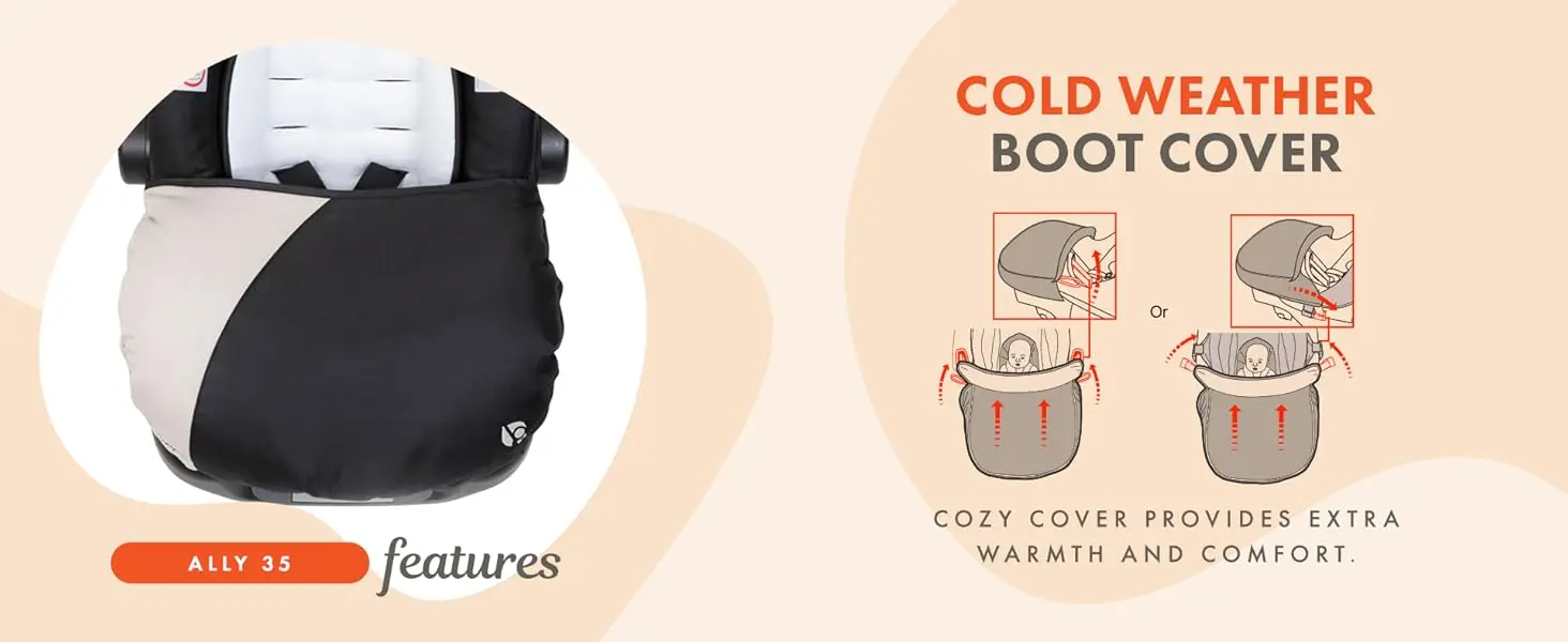 Baby Trend Ally Newborn Baby Infant Car Seat Travel System with Cover, Khaki - Feature 4 desktop