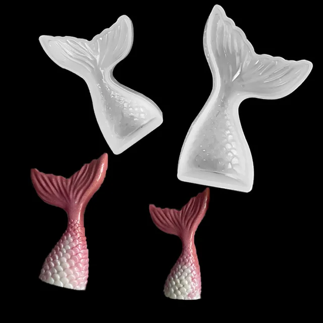 Sütőszerszám Kézi Szappan Penész Halak Farok Diy Sellő Tükör Szilikon Torta Dekoráció Csepp Méretű Hal - Image 2