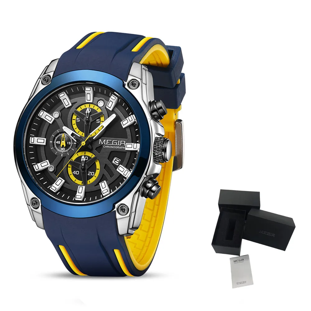 Blue Sport es for Men Top Luxury Chronograph Wrist Military Quartz Clock Luminous Big Dial_voghion.com
