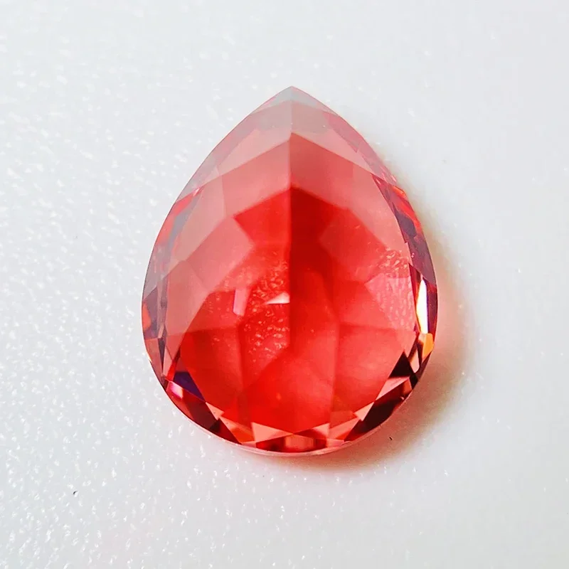 Lab Grown Sapphire Fire Lotus Sunset Color Pear Shape Charm Beads for Diy Jewelry Making Necklace Selectable AGL Certificate