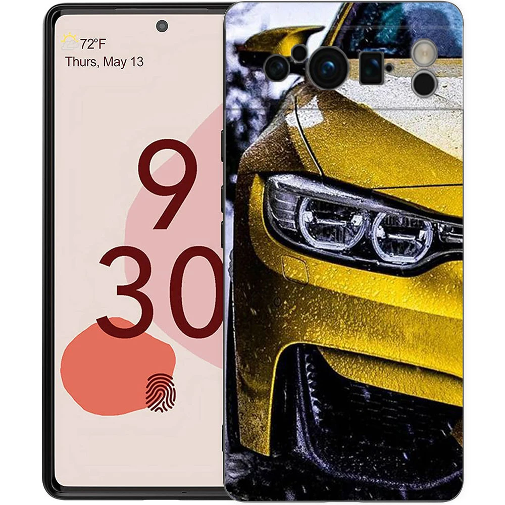 Sport Car Design Black Silicone Shockproof Phone Case