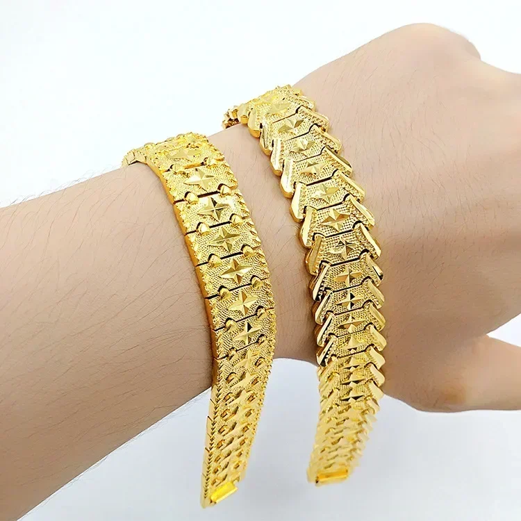 Bracciale Au750 Da Uomo In Oro 24 Carati Con Stella Tudor Dragon Brand 9999 Fibbia Lunghezza Personalizzabile Gioielli 100