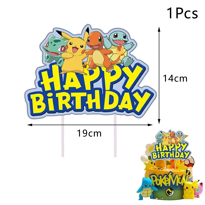 Pokemon Cake Topper Anime Figure Pikachu Party Birthday Cake Decoration Ornaments Supplies Kids Gift anime figures