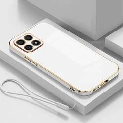 Luxury Square Plating Shockproof Phone Case & Back Cover for Case & Strap (Gs6D White)