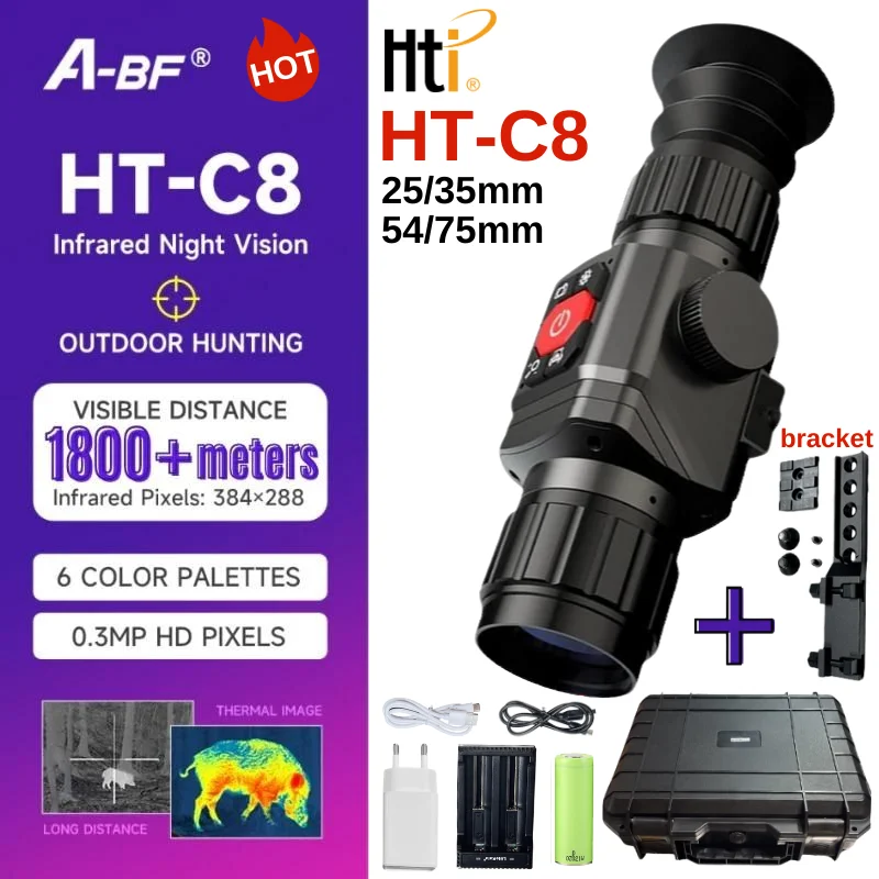 Hti Htc8 Thermal Imager For Hunting 384*288 Pixels Adjustable Focus