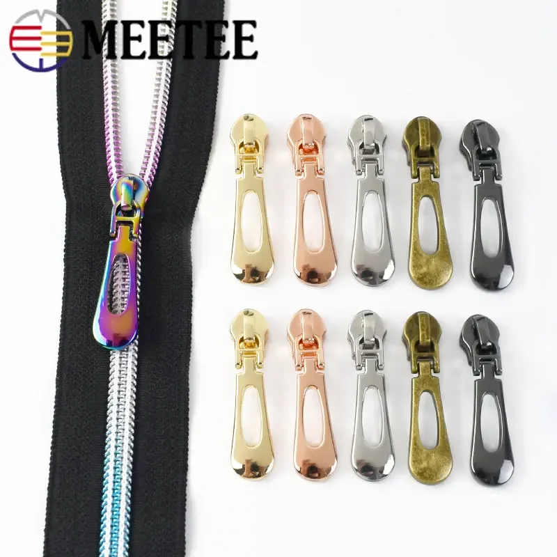 

10/20/50Pcs 5# Zipper Pull for Nylon Zippers Coil Zip Puller Head Clothes Bags Decor Zips Slider DIY Repair Sewing Accessories