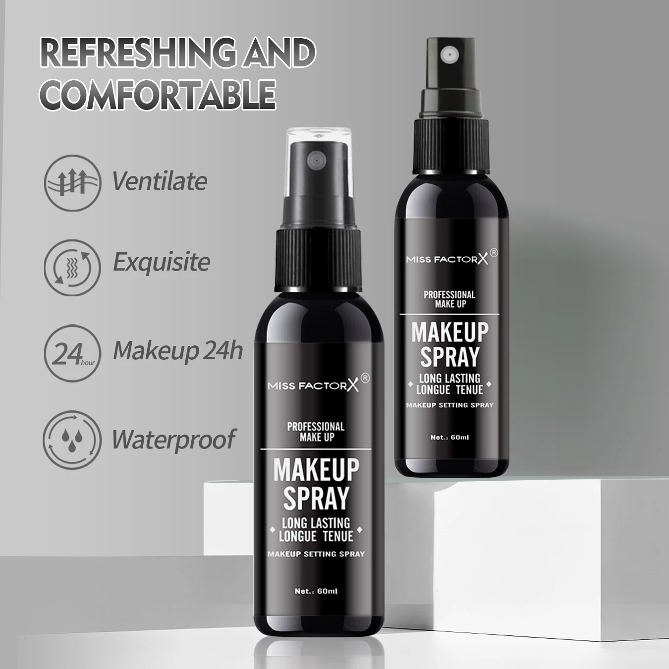 Makeup Setting Spray Professional lasting 60ml Waterproof Anti-sweat Oil Control Anti-halo Dyeing Formula Matte Makeup