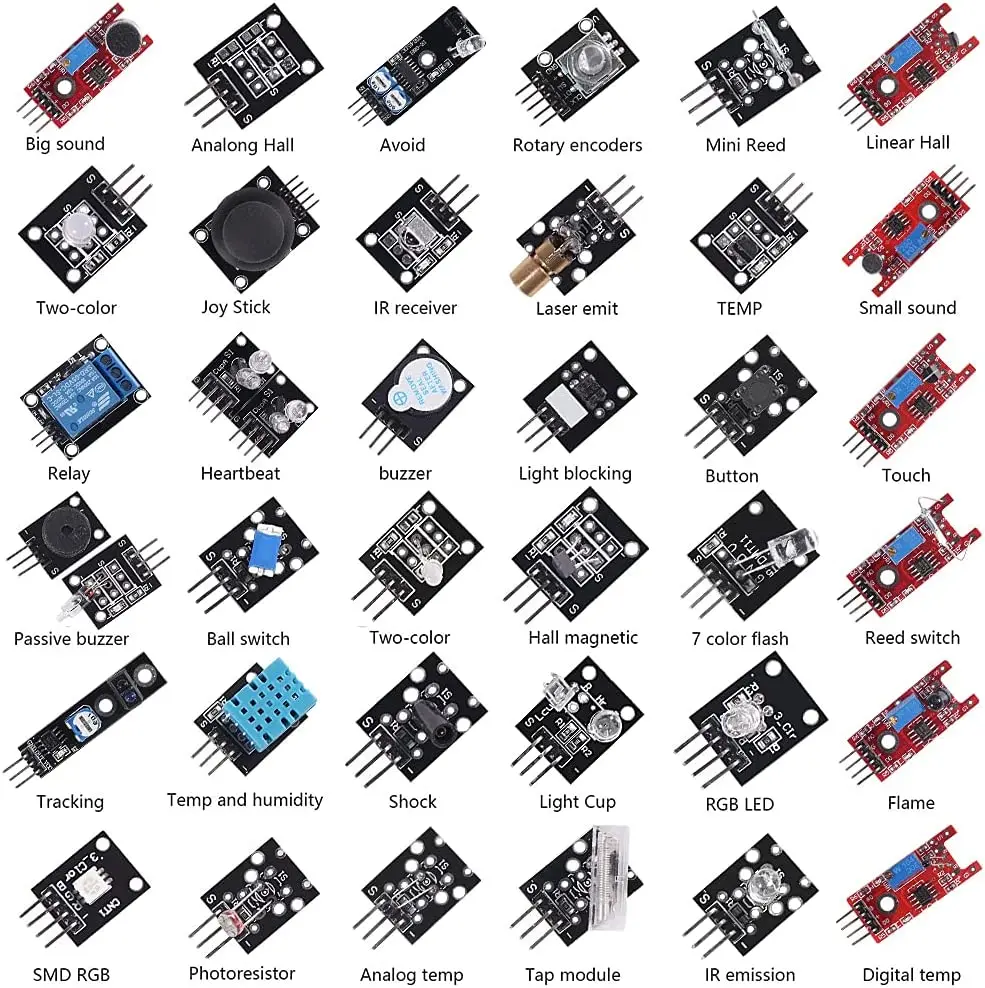 37-in-1-Sensors-Assortment-Kit-37-Sensor-Modules-Starter-Kit-Robot ...