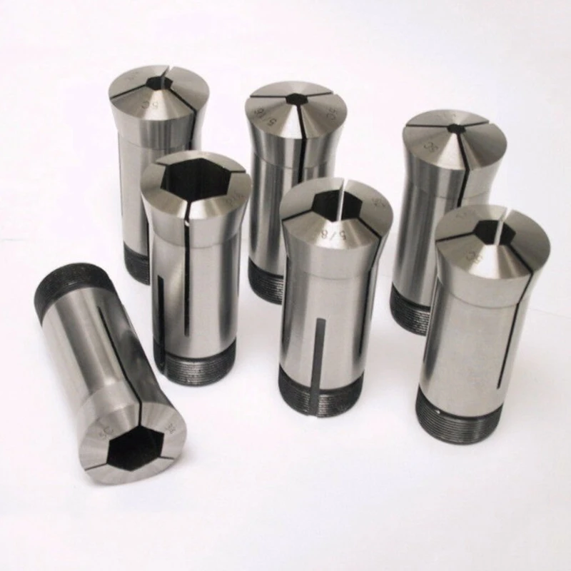 7Pc 5C Hex Collet Set, Size 1/4, 5/16, 3/8, 1/2, 5/8, 3/4, 7/8 2