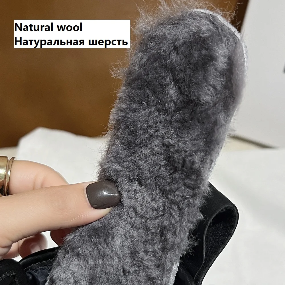 SNOWDROP FLAT ANKLE BOOT Women Designer Luxury Wool Snow Boots A4