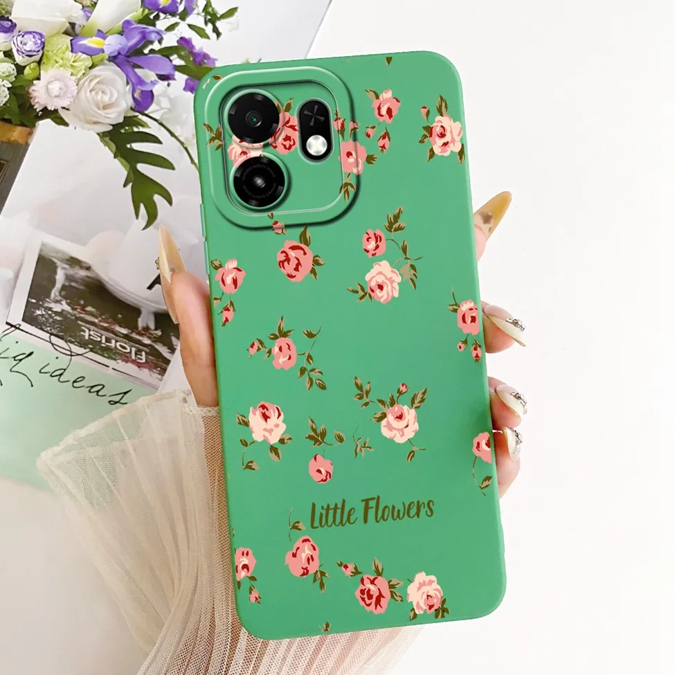 Luxury Floral Phone Case - Fashionable Silicone Cover with Cute Painted Design