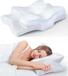 Premium Ergonomic Memory Foam Pillow for Neck Pain Relief - Ultra - Soft, Cool & Washable Bedding Essential (1468)