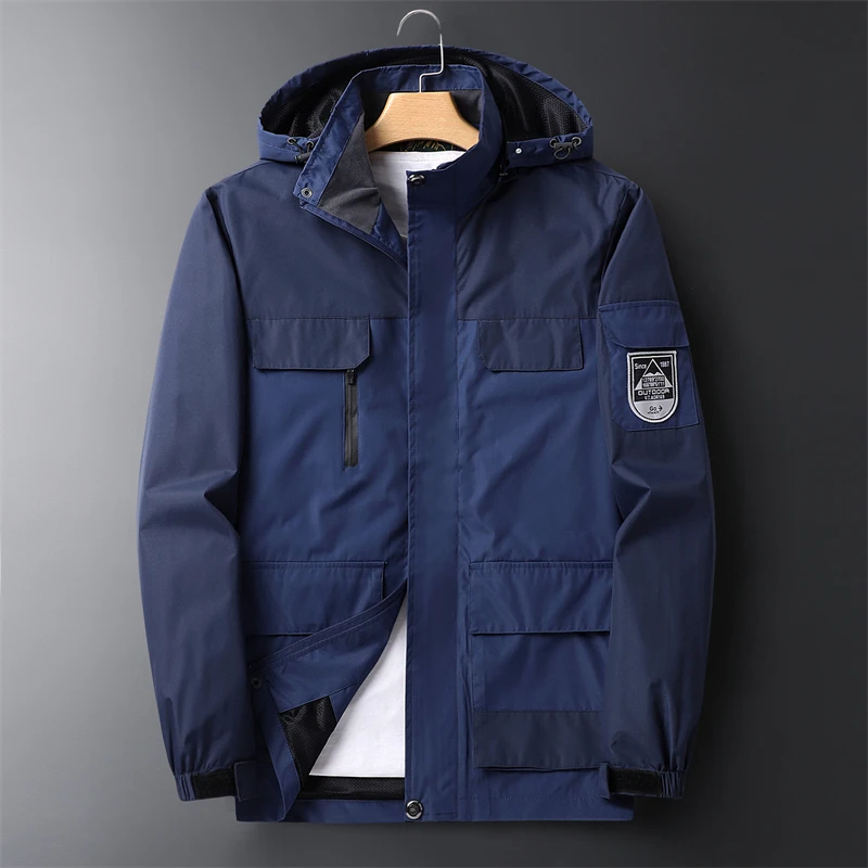 

2022 Spring Autumn New Jacket Men Fashion Bomber Windbreaker Coats New Brand Outdoor Hoodies Top Vintage Waterproof Outwear