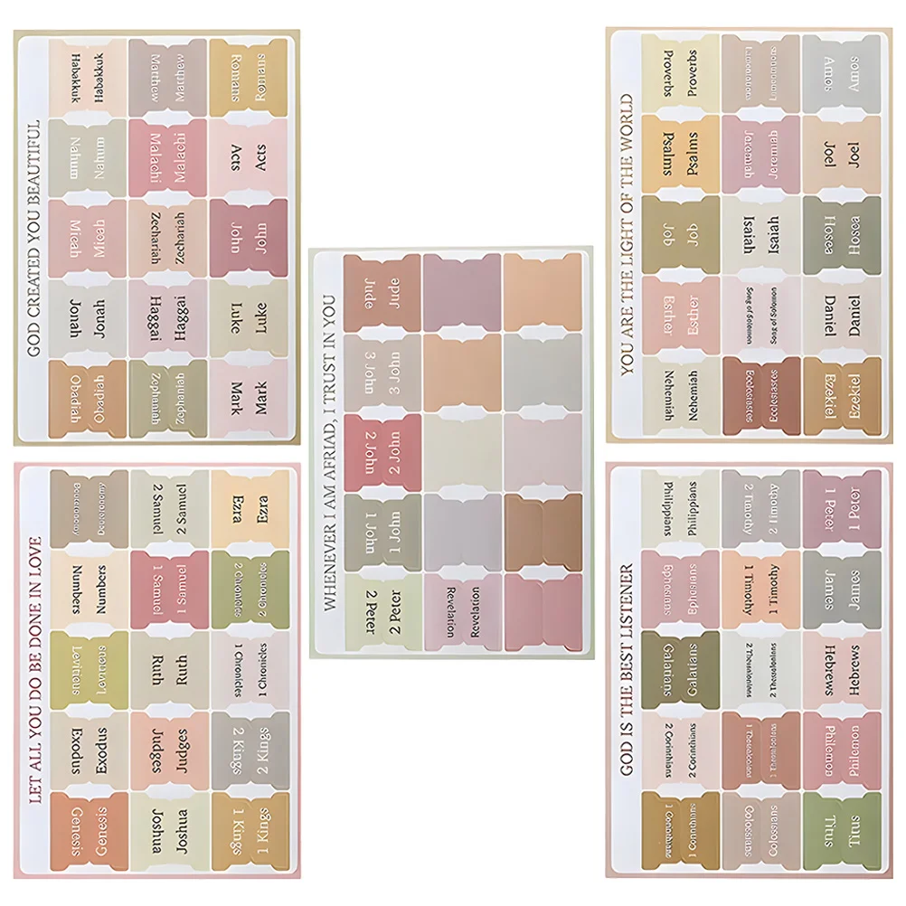 

5 Sheets Bible Tabs Large Print Laminated Bible Tabs Easy Read Bible Book Tabs Study Bible Index Tabs Old New Testament