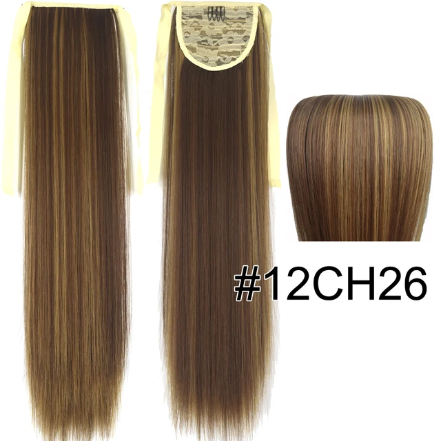 TOPREETY Synthetic Hair Fiber Heat Resistant Straight Ribbon Ponytail Hair Extension1006 12CH26