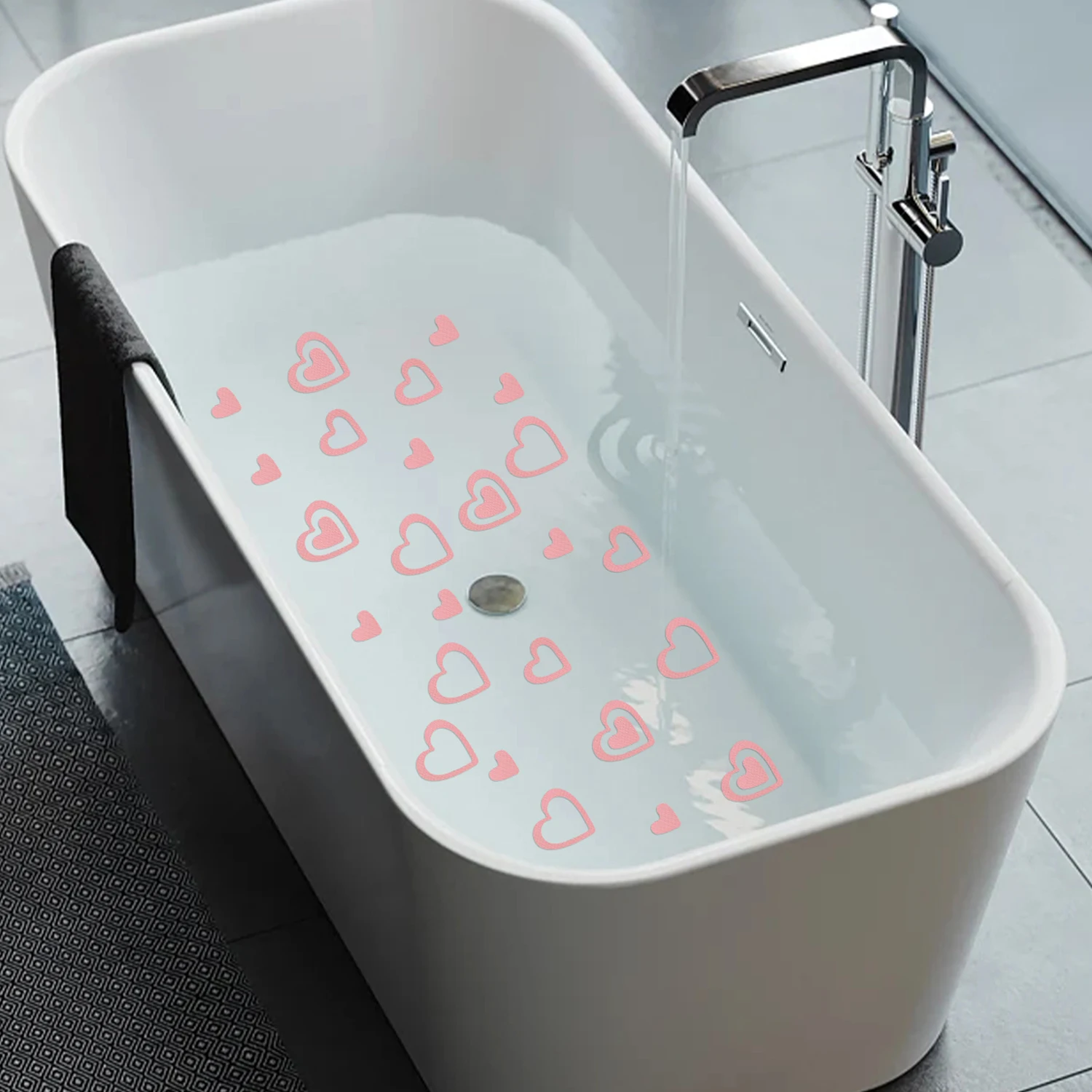 10PCS Heart Non Slip Bathtub Stickers