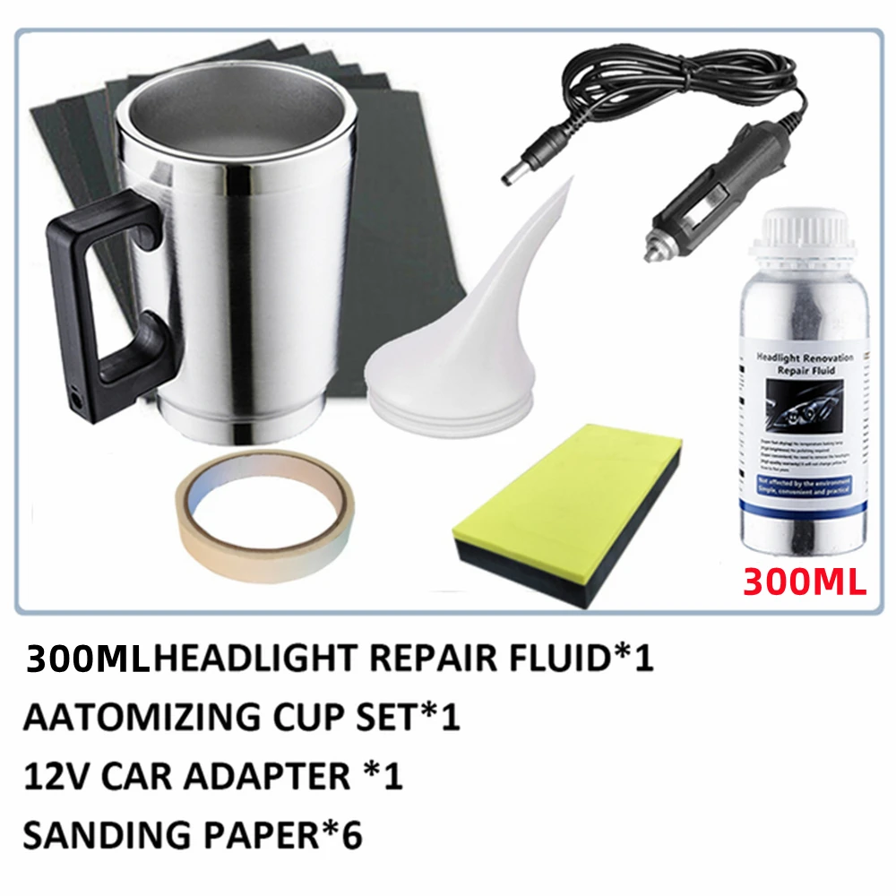 Car Headlight Lens Repair Refurbished Kit 300ml Headlights Liquid
