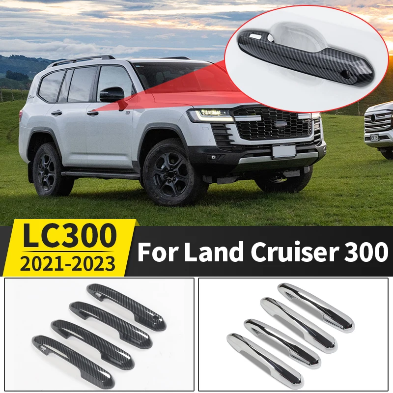 

Carbon Fiber Exterior Handle For Toyota Land Cruiser 300 Lc300 2021 2022 Decoration Accessories Upgrade Styling Car Door Handle