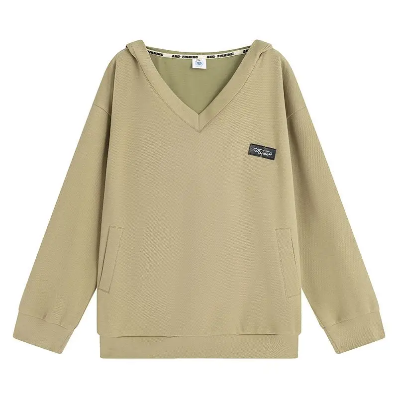 Oversized Harajuku Women Hoodies V-neck Casual Japanese Style Sportswear Autumn Fashion Sweatshirts Female Pullovers