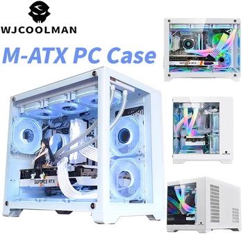 Computer Case Desktop MATX Sea View Room Supports 240/360 Water Cooled Full Side Transparent ITX Desktop MINI Case