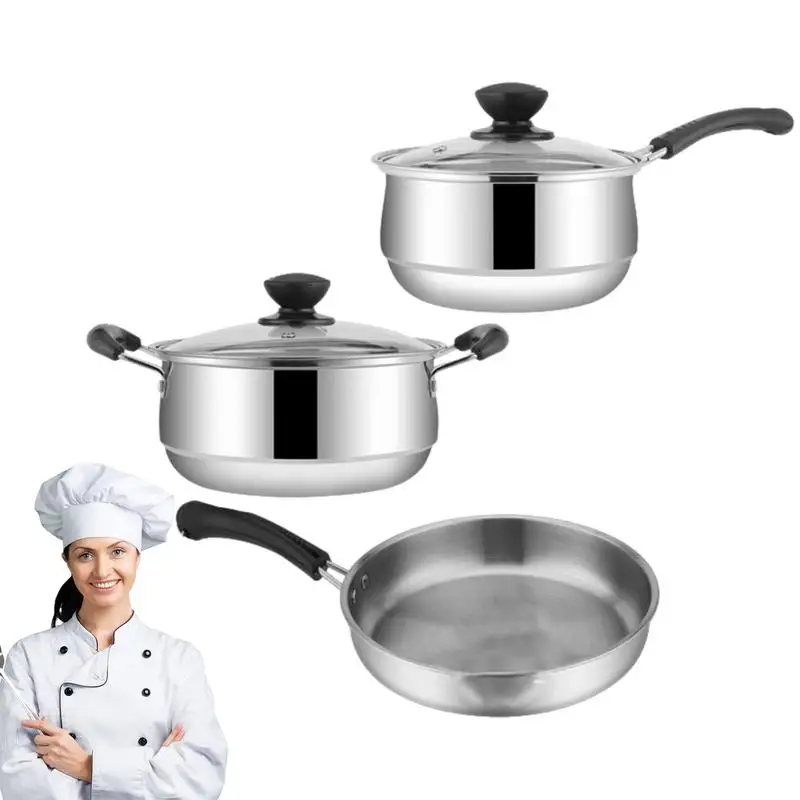 

Non Stick Pots And Pans Stainless Kitchen Cookware Set safe cookware induction cookware set Kitchen Cookware Pots tables