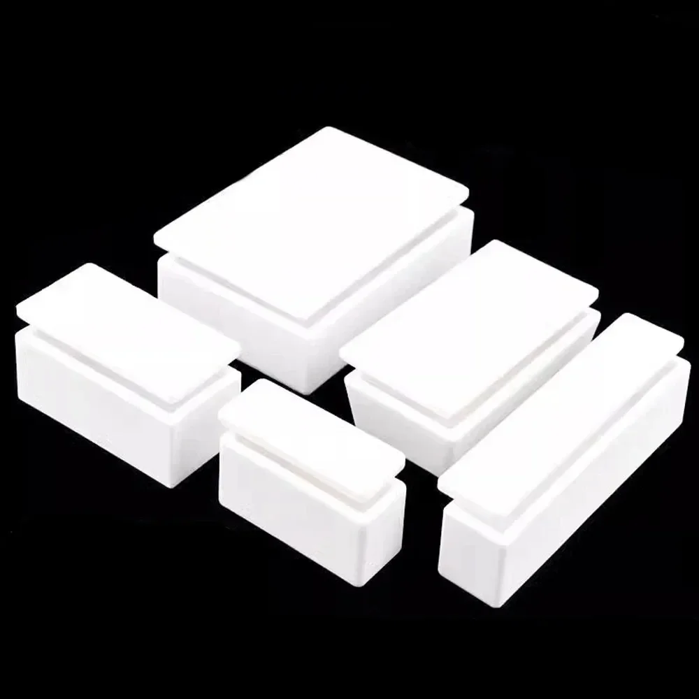 Corundum Crucible 99% Alumina Ark with Lid Square Boat Rectangular Ash Dish Tube Furnace Porcelain Boat