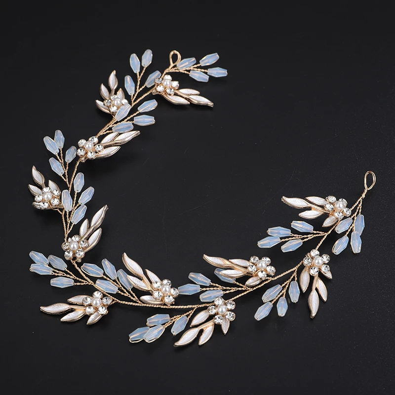 Bridal Hair Accessories Crystal Leaf Wedding Headbands Handmade Bridal Headpieces for Bride Bridesmaids Flower Girl Wedding Hair Accessories for Women
