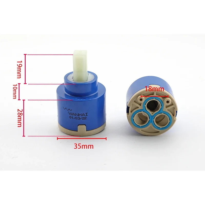 35mm Faucet Cartridges Watersaving Replacement Ceramic Spool Water Mixer Tap Kitchen Bathroom Faucet Replace Part 1PC