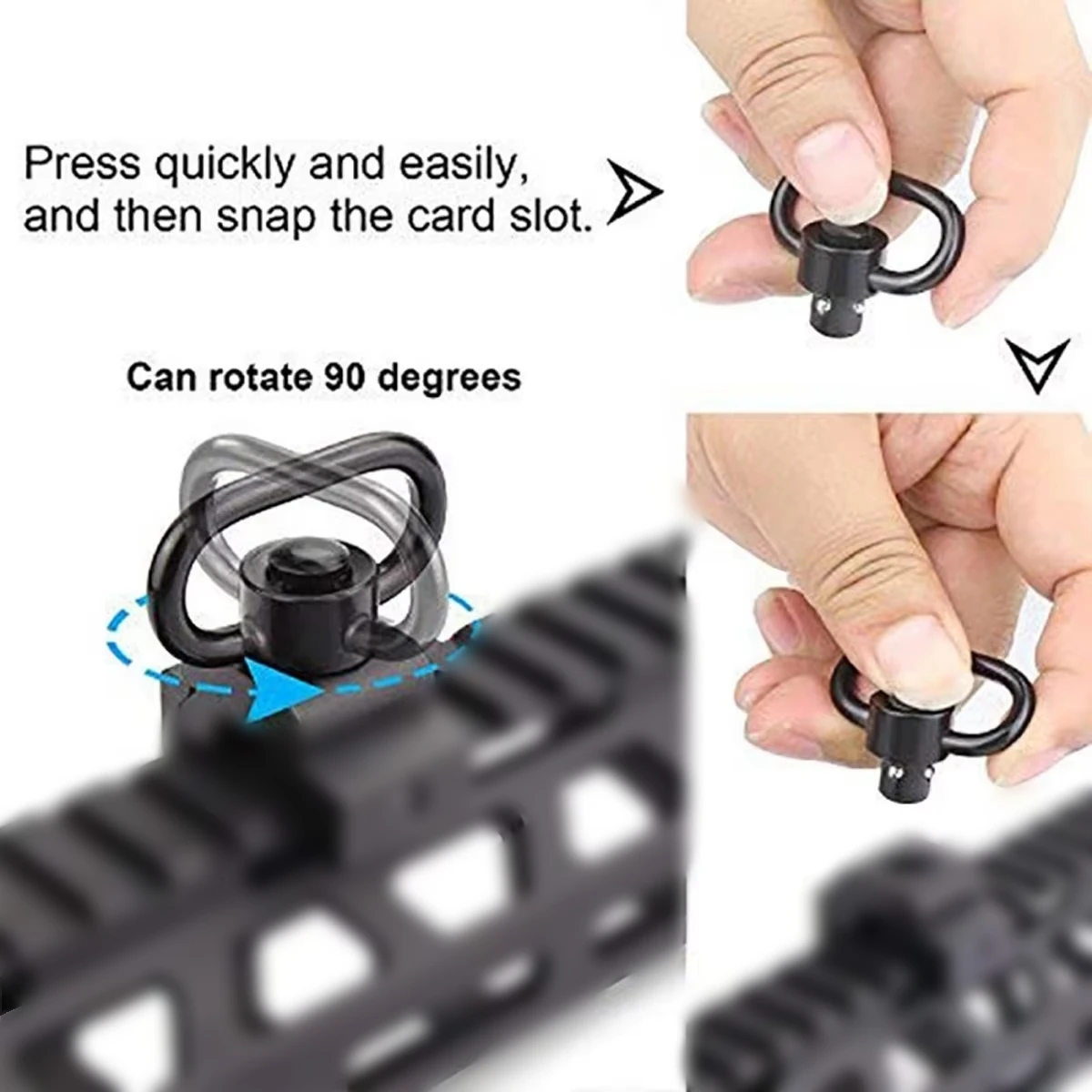Heavy Duty Quick Detach Sling Swivel Mount with 360° Rotation