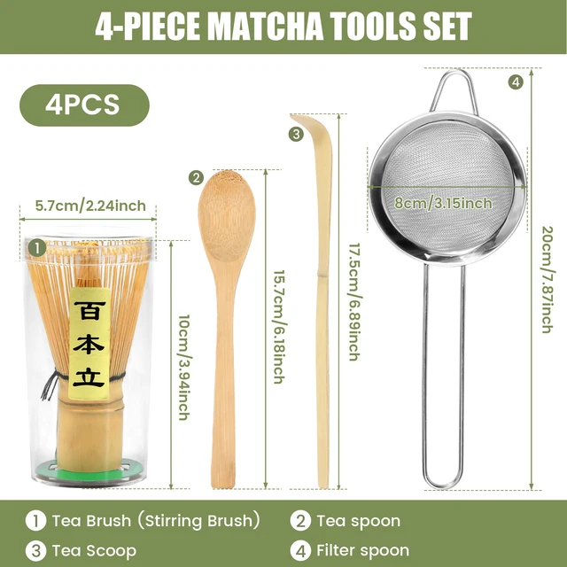 Fouet à Matcha (Chasen) En Bambou 80 Dents - Qualité Supérieure - Cadeau Thé Vert Japonais - Boîte Cadeau