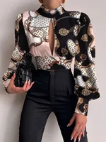 Backless Hollow Print Shirt 3