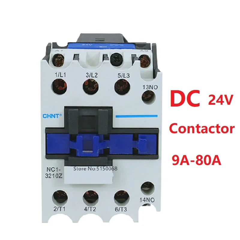 

Original CHINT DC Magnetic Contactor NO NC NC1-0910Z NC1-1210Z NC1-1810Z NC1-2510Z NC1-3210Z 9A 12A 18A 25A 32A 40A 50A DC 24V