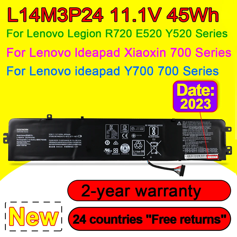 Batteria Muslimex Per Lenovo Ideapad Xiaoxin 700 Y700 Y720 14Isk Legion Y520 E520 R720 Muslimatexmuslimah 11.1V 45Wh
