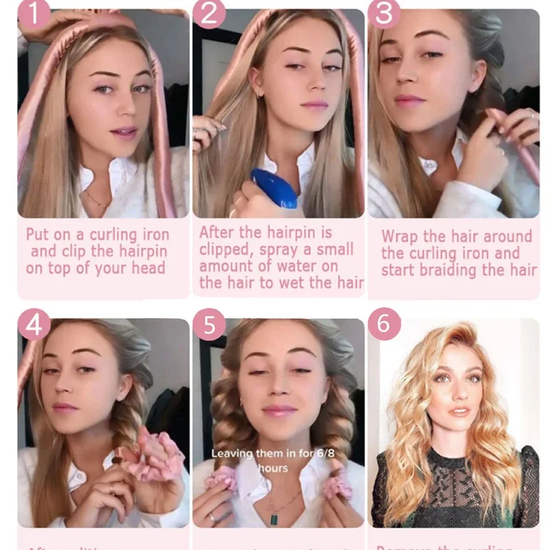 Hair Curling Tools Lazy Heatless Curling Rod Sponge Headband Air Wave No Heat Curlers Women